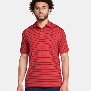 Under Armour Red and Black Polo Shirt sz large